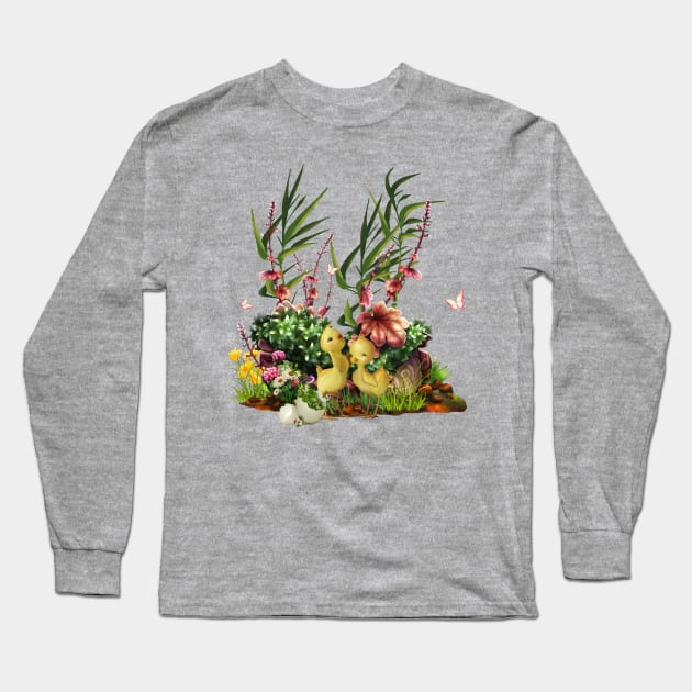 Sweet easter design with chicken Long Sleeve T-Shirt by Nicky2342